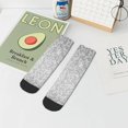 thumbnail image 5 of Uemuo Silver Mosaic Printed Crew Socks, Moisture-Wicking Socks, Athletic Socks for Men Breathable Cushion Socks Casual Sport Socks for Running Traveling, 5 of 6