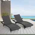 thumbnail image 2 of Outdoor Wicker Chaise Lounges Set of 2, Armless Adjustable Lounger Chairs for Poolside, Patio, Deck, or Garden, PE Rattan Design, Perfect for Relaxing Outdoors, Grey, 2 of 5