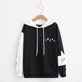 thumbnail image 2 of Sudadera Colorblock con Estampado de Gato Simple y Lindo, 2 of 3