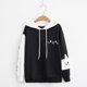 thumbnail image 2 of Sudadera Colorblock con Estampado de Gato Simple y Lindo, 2 of 3