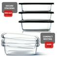 thumbnail image 4 of Virtu Glass Food Storage Containers, Airtight Glass Meal Prep Containers, Glass Baking Dish Set, Loaf Pan Glass Storage Containers, 3 PC, 4 of 8