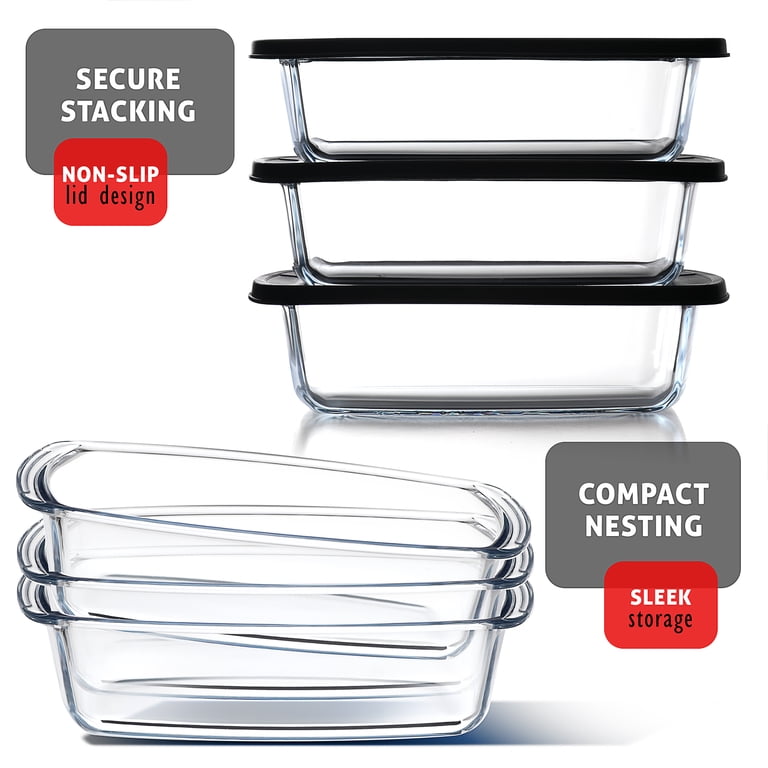 Virtu 6-Piece Glass Loaf Pan Set with Lids photo 3