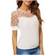 thumbnail image 2 of mfyjkho Tops Para Mujer, Blusa Informal De Encaje De Manga Corta Con Capucha Y Cuello Redondo De Talla Grande Para Mujer Tops Para Mujer M, 2 of 6