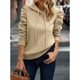 thumbnail image 4 of Women's Casual Puff Long Sleeve Hoodie Lightweight Pullover Tops Padded Shoulder Solid Loose Sweatshirt Fall Outfits, 4 of 5