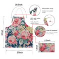 thumbnail image 7 of Pioneer Flower Floral Print Pattern Apron-Garden Aprons for Women with Pockets-Cotton Linen Waterproof Kitchen Cooking Gardening Aprons Adjustable for Kitchen,Cooking,BBQ and Salon 33x27 Inch, 7 of 7