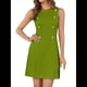 thumbnail image 2 of Vestido Mini Formal de Verano para Mujer, Informal, Sin Mangas, Elegante, con Botones, Ideal para Oficina Verde S, 2 of 8