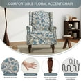 thumbnail image 6 of DREAMSIDEA Wingback Accent Chair Sets of 2 with Nailhead Trim & Retro Wood Legs, Floral Pattern Arm Chair for Living Room-light Blue, 6 of 6