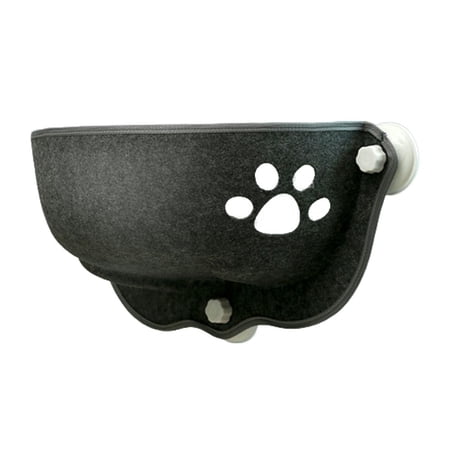 No Odor 1 pcs Felt Material with Plush Pad Space Saving Cat Sunbath Seat Hanging Bed Cat Accessories Cat Hammock Cat Window Bed DARK GREY