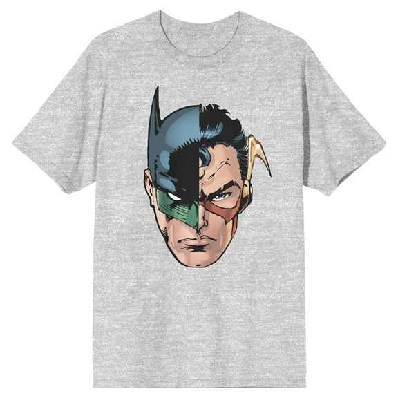DC Comics Many Superheroes of DC Comics Men's Gray Tee Shirt T-Shirt-X-Large