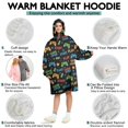 thumbnail image 5 of Wearable Oversized Blanket,Colorful Controllers Games Words Black Pattern Wearable Blanket Hoodie for Adults,Cozy Hooded Blankets with Super Pockets,Super Warm Fuzzy Pullover for Women & Men, 5 of 6