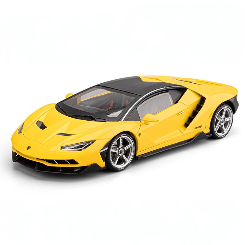 1:18 Scale Centenario LP770-4 Super Racing Car Alloy Metal Diecast Model Hight Siomulation Sound And Light Trendy Gift For Boys Yellow