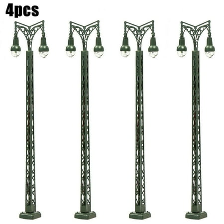 

LIKEM 4Pcs LED 1:160 Model Railway Lights Lattice Mast Light N Gauge Light Layout Model for Mini Garden Decor