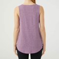 thumbnail image 4 of Wyobmus Womens Tank Tops Summer Sleeveless Runched Front Workout Tops Casual Lightweight Crewneck Irregular Hem Shirt Purple, 4 of 5