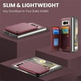 thumbnail image 3 of for Google Pixel Fold Premium PU Leather Back Case, Multiple Card Slots Design, Double Magnetic Clasp Study Kickstand RFID Blocking Classic Phone Cover for Google Pixel Fold, Winered, 3 of 7