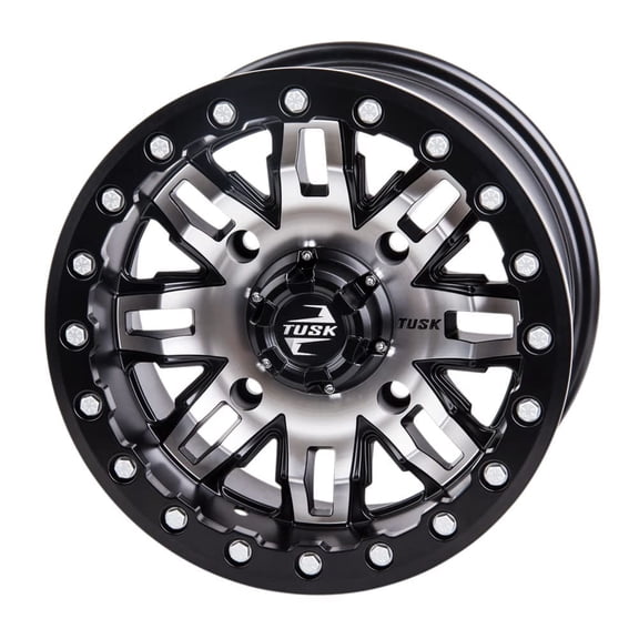 4/156 Tusk Teton Beadlock Wheel 14x7 4.0   3.0 Machined/Black For POLARIS RZR XP Turbo EPS 2016-2021