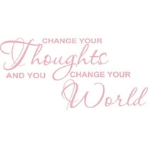 Pink 29" x 14" Change Your Thoughts And You Change Your World Vinyl Wall Art Home Decor Decal Sticker