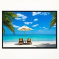 thumbnail image 2 of Designart - Plage Turquoise avec Chaises - Impression sur Toile Encadrée Photo de Bord de Mer, 2 of 4