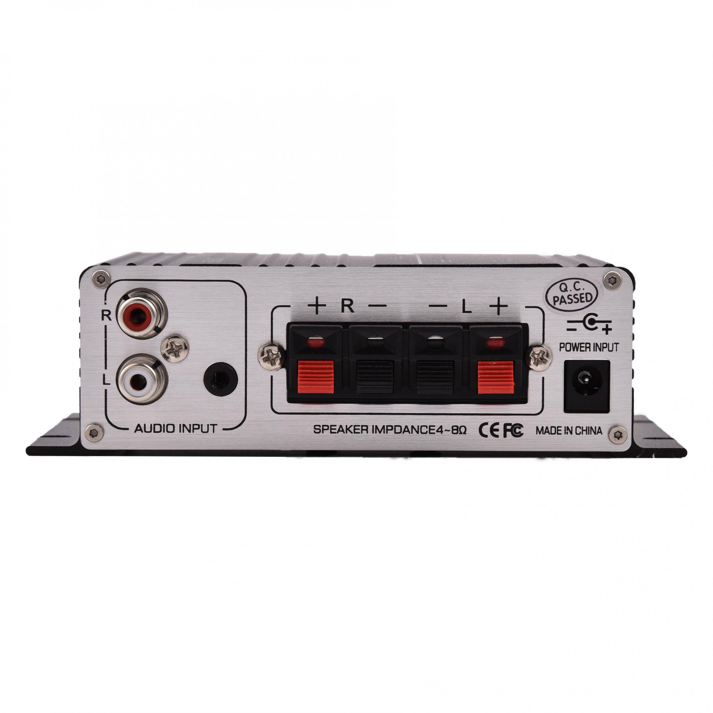 Qiilu Mini 2 Channel HiFi Stereo Auto Car Audio Power Amplifier Digital