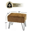 thumbnail image 3 of Home Soft Things Solid Faux Fur Ottoman - Otter - 19" x 13" x 17", 3 of 10