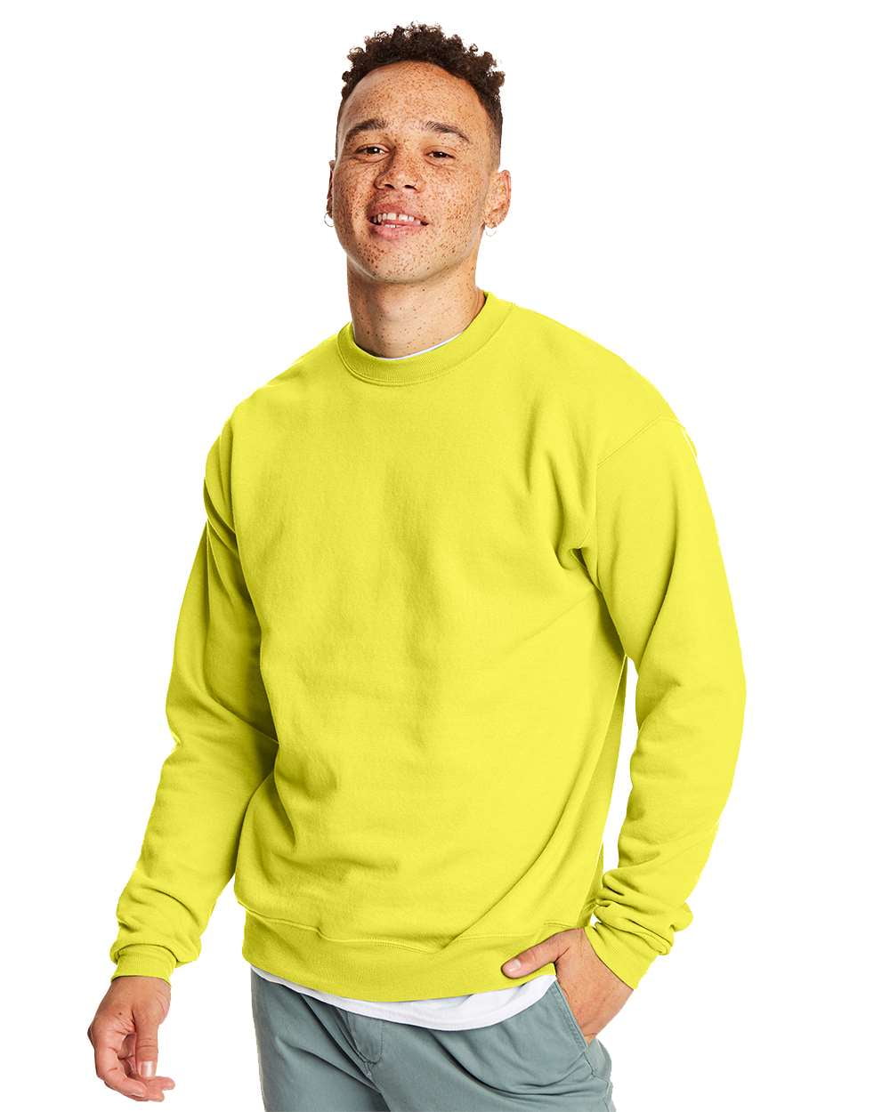 hanes yellow sweatshirt
