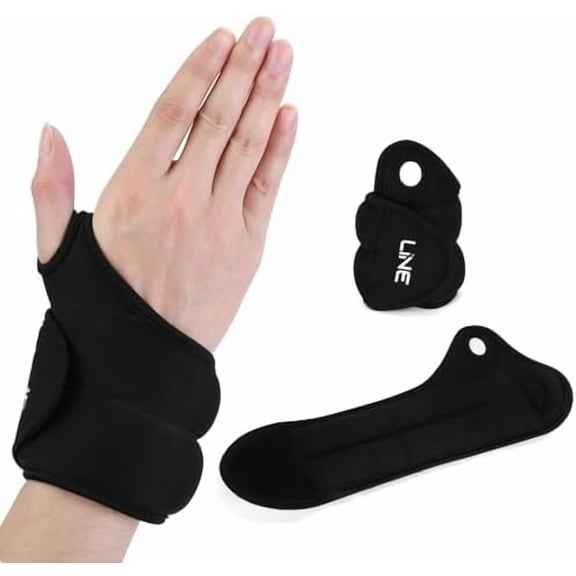 Wrist Weights with Thumb Loops Lock (1 Pair) for Women & Men, 1lbs×2 Arm Weights Hand Weights Set for Walking, Running, Strength Training, Exercises, Hand Physical Therapy (Black)