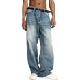 thumbnail image 4 of EMMIOL Men's Wide Leg Jeans Y2K Vintage Relaxed Fit Jeans with Distressed Details Hip Hop Streetwear, 4 of 6