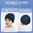 thumbnail image 6 of Sikiie Blue Glitter Retro Toddler Beanie Kids Beanie Hat Warm Winter Hats for Boys Girls Knit Cap, 6 of 7