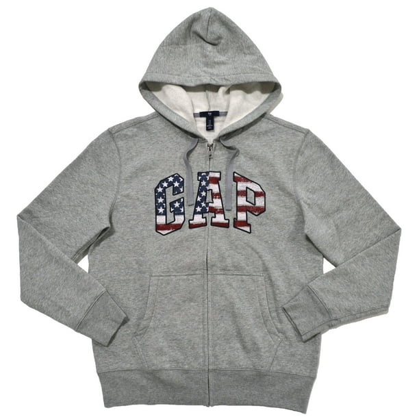 Gap - GAP Mens Fleece Arch Logo Full Zip Hoodie (M, USA Gray) - Walmart ...