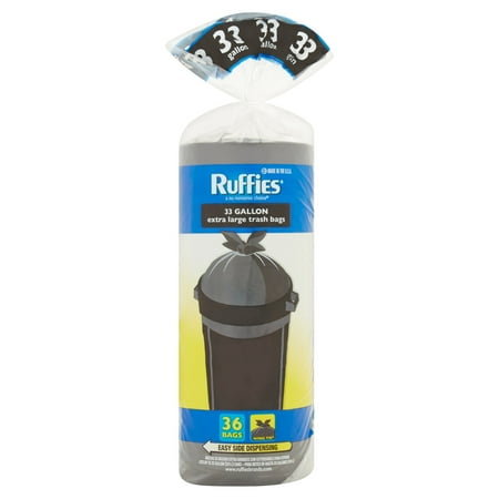 Ruffies Extra Large Trash Bags 33 Gallon 36 Count