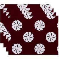 Simply Daisy 18" x 14" Whirl of the Season Holiday Geometric Print Placemats, Set of 4