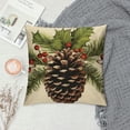 thumbnail image 2 of COMIO  Throw Pillow Cover Watercolor Pine Cone Christmas Tree Branch Holly and Mistletoe Pillowcase Home Decor Square Pillow Case Cushion Cover, 2 of 5