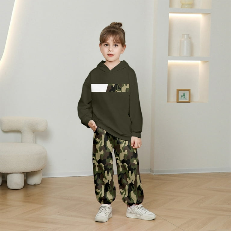 Weebloom Baby Boy Outfits Sets Camo Print Hooded Long Sleeve