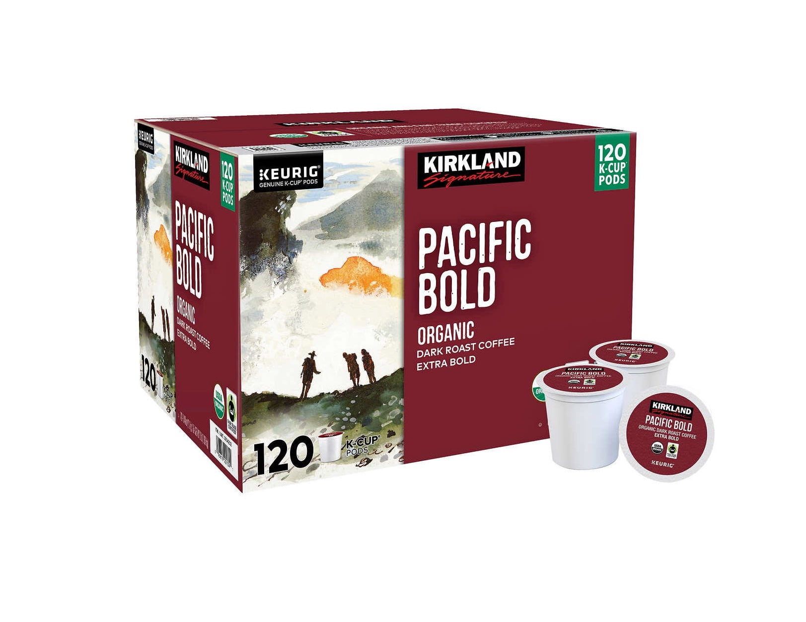Kirkland Signature Coffee Organic Pacific Bold KCup Pod, 120count