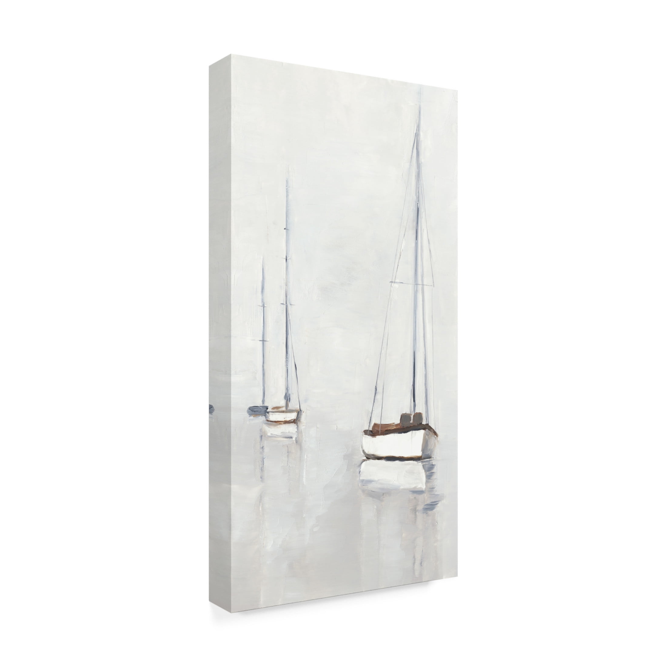 Canvas Wall Art - Ethan Harper 'Foggy Harbor I' Wall Art for Living Room, Bedroom, or Office Décor by Trademark Fine Art - 10 x 19 Inches