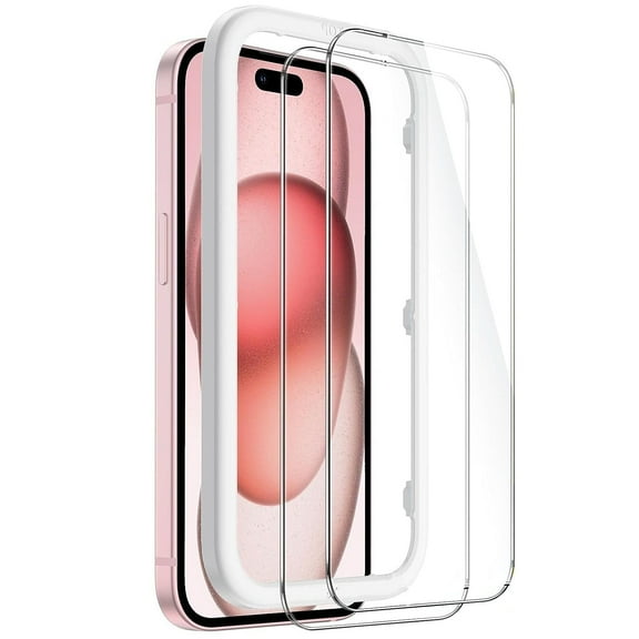 SaharaCase - ZeroDamage Ultra Strong Tempered Glass Screen Protector for Apple iPhone 15 (2-Pack) -