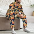 thumbnail image 7 of Susaid fall Pumpkin Daisy Print Men's Long Sleeve Pajama Set, Two-Piece Button-Down Loungewear PJs Set, Comfortable Sleepwear for Relaxation-X-Large, 7 of 7