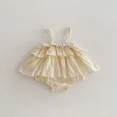 thumbnail image 1 of Ropa de verano para niñas de 0 a 2 años, mono con tirantes bonitos de encaje en capas, camisola para niños pequeños, falda de una pieza para bebé 2025, 1 of 6