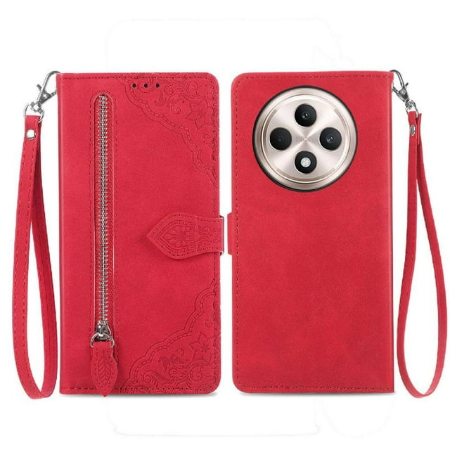 Funda billetera anti-golpes para GANGXUN OPPO Reno 12F , ideal para día a día y trabajo
