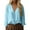 Blue, variant on haieyH Women's Solid Color Casual V Neck Long Sleeve Loose Set - 100% Cotton Shirts for Women