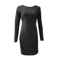 thumbnail image 5 of Mode Femmes Automne Ceinture Solide Manches Longues Dos Nu Mini Derss, 5 of 5