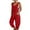 Red, variant on CAIXIA Overalls for Women Casual Barrel Wide Leg Bib Pants Loose Sleeveless Jumpsuit with Pockets,Green