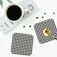thumbnail image 4 of Gaeub Houndstooth Black And White Print 4 Pcs Leather Coasters for Drinks ,Drink Coasters Sets,Drink Table Cup Coasters for Living Room Kitchen Coffee Decor-Square, 4 of 6