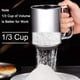 thumbnail image 3 of Tamiz de harina, para hornear colador de acero inoxidable de 3 tazas de doble capa con diseño de prensa manual (1 pieza), 3 of 7
