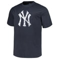 thumbnail image 2 of Men's Profile Heather Navy New York Yankees Big & Tall Weathered Logo T-Shirt, 2 of 3