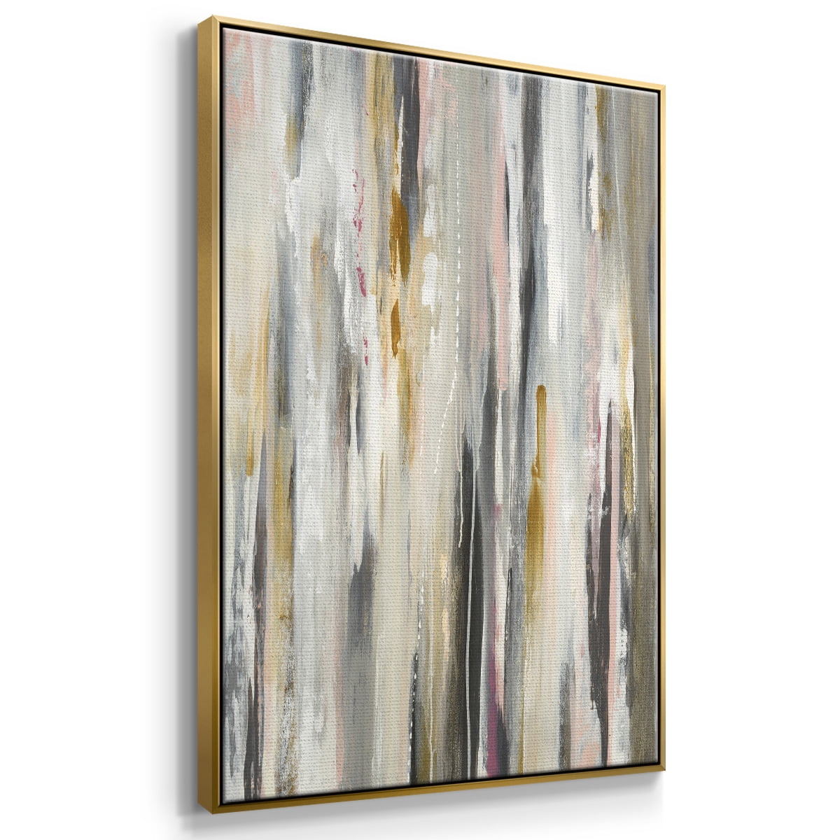 Color Ripple Framed Premium Gallery Wrapped Canvas - Ready to Hang - 25 x 37 - Gold Floating Frame