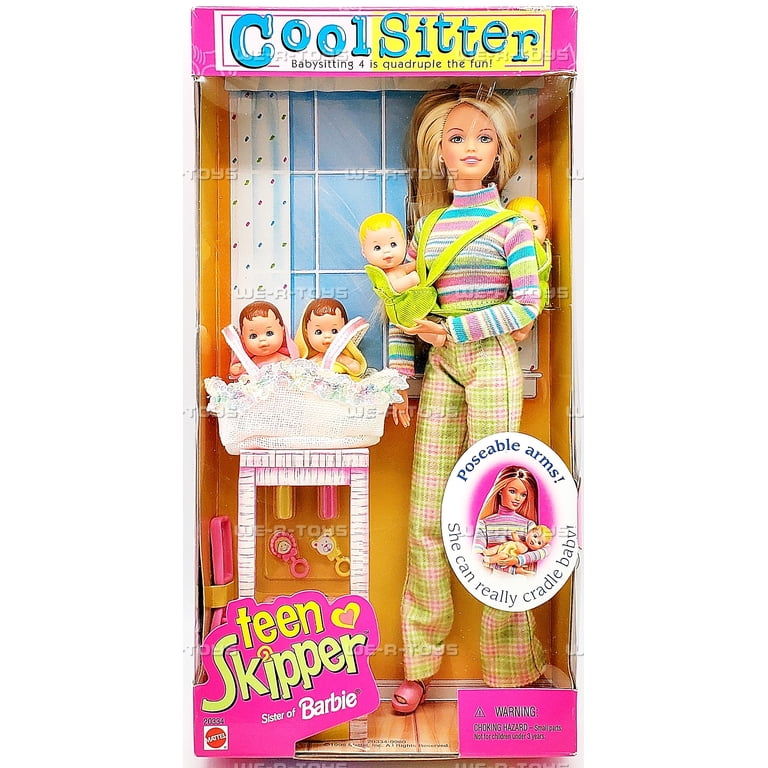 Barbie - Cool Sitter Teen Skipper Doll w/ 4 Babies Quadruplets