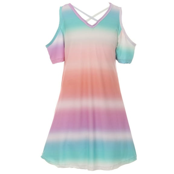 Toddler Girls Lovely Cold Shoulder Cross Birthday Party Summer Flower Girl Dress Multi 2T XS (P501440P)