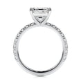 thumbnail image 2 of Edge Jewel Radiant Cut 2.2 Ct Moissanite Ring for Women - 14K White Gold Plated Band for Her - Solitaire with Accented Stones - Eternity Style Moissanite Ring, 2 of 3