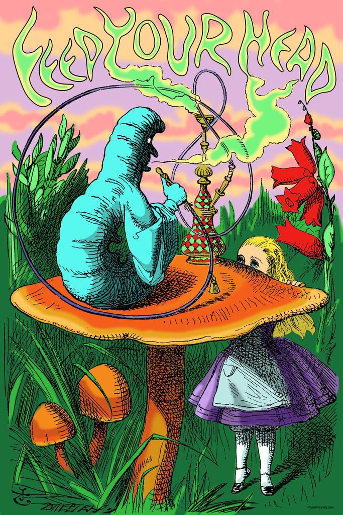 Alice in Wonderland Go Ask Alice Caterpillar Smoking Hookah Retro