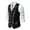 012 Black, variant on Men's Double-Breasted Herringbone Tweed Business Suit Vest - Vintage Wool Blend Groomsmen Prom Waistcoat